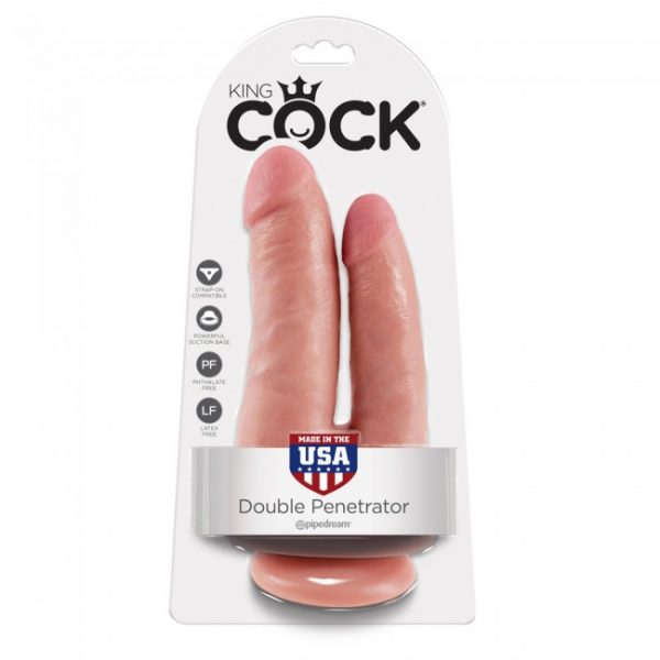 King Cock - Ultra Realistic Double Penetrator Dildo with Suction Cup