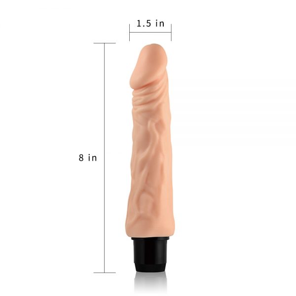 8 Inch Real Feel Cyberskin Vibrator Dildo