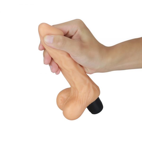 8 Inch Real Feel Cyberskin Ballsy Vibrator Dildo