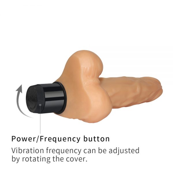 8 Inch Real Feel Cyberskin Ballsy Vibrator Dildo