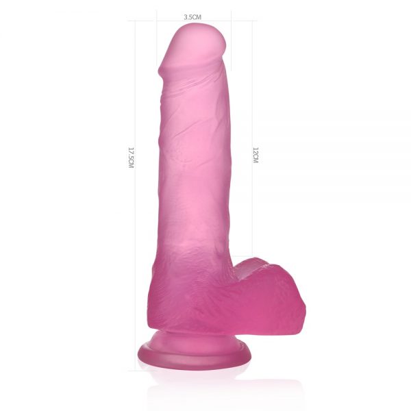 Jelly Studs Pink Crystal Dildo Medium