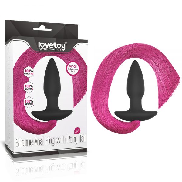 Silicone Anal Butt Plug with Pony Tail