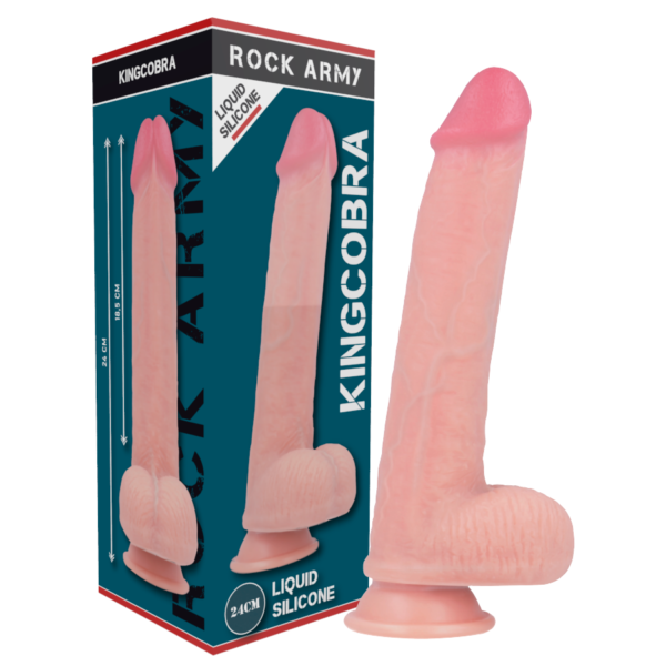 Rockarmy Liquid Silicone Premium King Cobra Realistic 9.4 Inch Dildo - Image 8