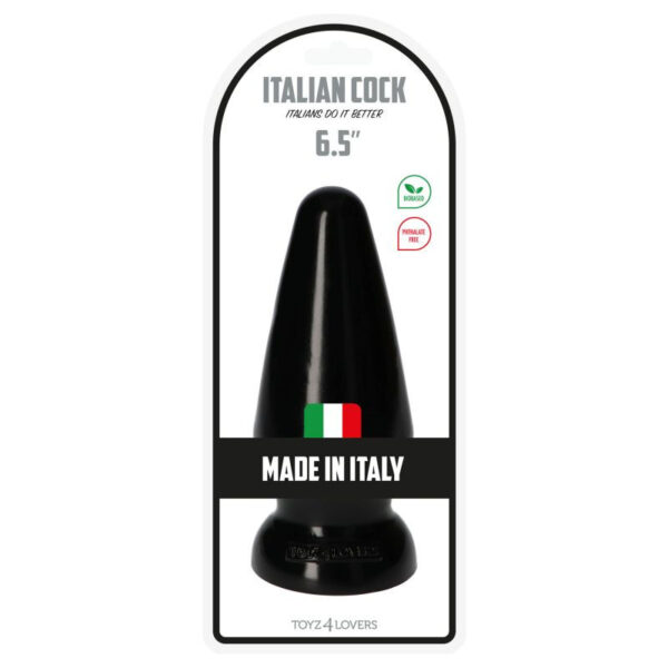 Italian Cock 6.5 Inch Black Anal Butt Plug - Image 5
