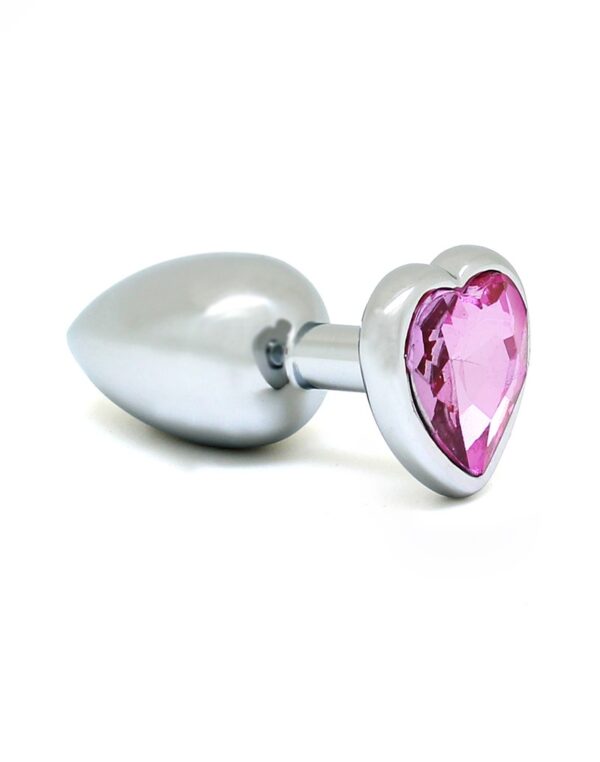 Rimba - Small Buttplug with Heart Shaped Pink Crystal (Unisex)