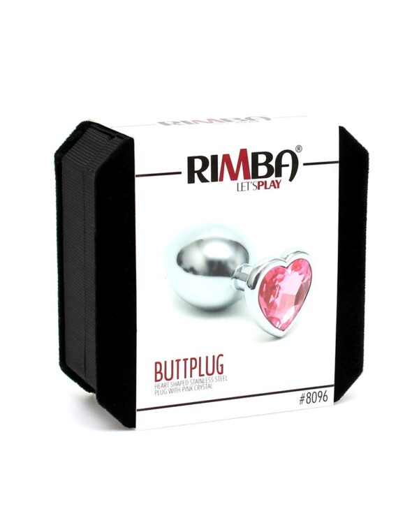 Rimba - Small Buttplug with Heart Shaped Pink Crystal (Unisex) - Image 4