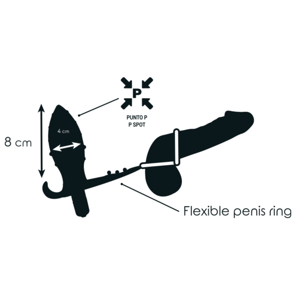 Addicted Toys Butt Plug With Cock Ring and Ball Strap Black - Image 3