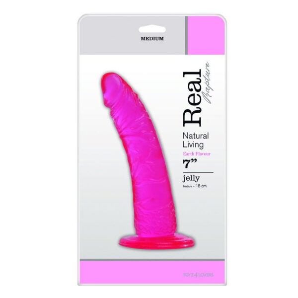 Real Rapture - Crystal Clear Pink 7 Inch Suction Cup Dildo - Image 2