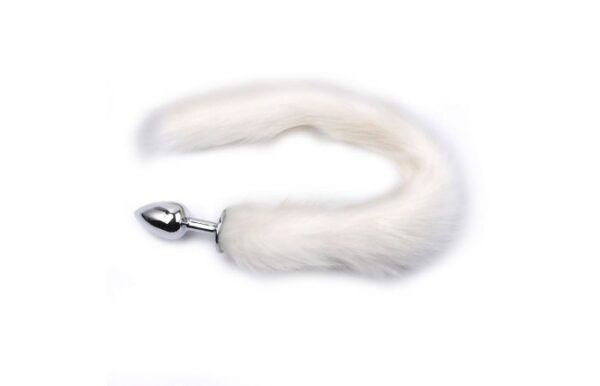 White Short Fox Tail Butt Plug
