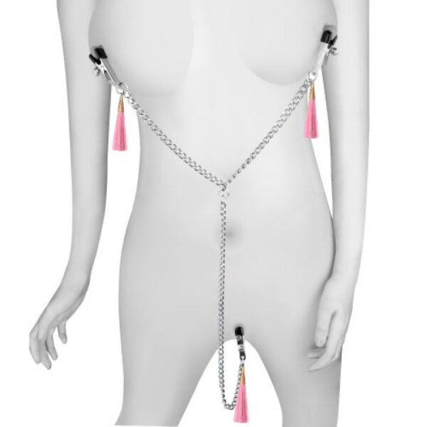 Lovetoy - Nipple Clit Tassel Clamp With Chain - Image 4