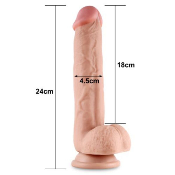LoveToy Sliding Skin Dual Layer 9.5 Inch Dildo - Image 6