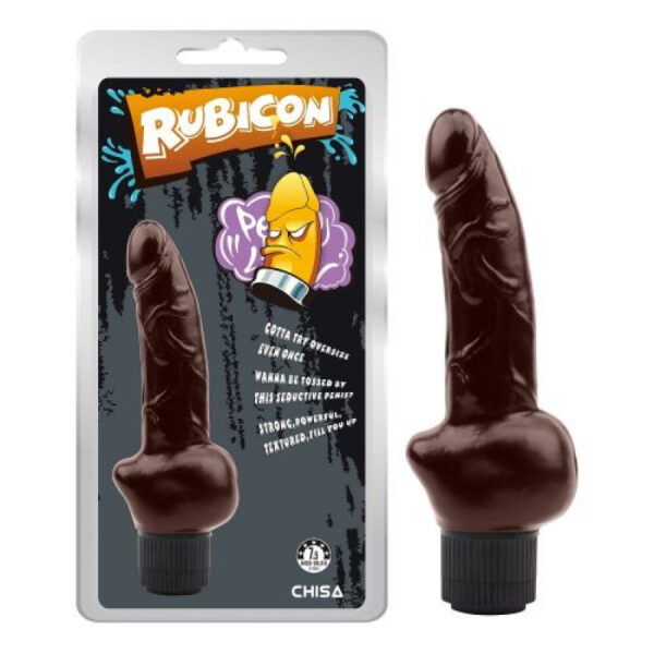 Rubicon Obsidian Black Vibrating Dildo