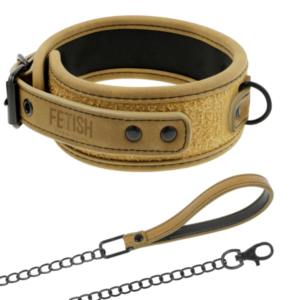 Fetish Submissive Origin Collar With Chain Leash