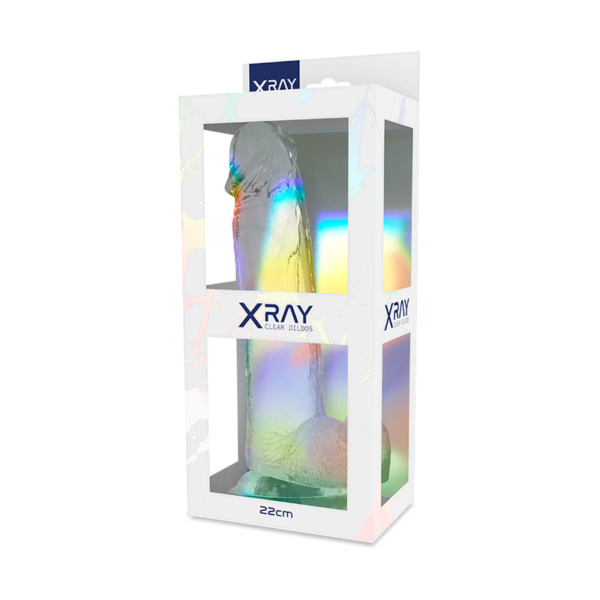 X-Ray 8.6 Inch Crystal Clear Ballsy Dildo With Harness - Image 9