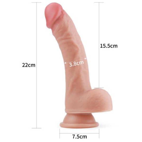 Lovetoy - 8 Inch Dual Layered Veiny Silicone Dildo - Image 4