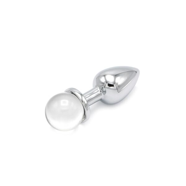 Kiotos – Metal Anal Plug With Clear Gem Ball