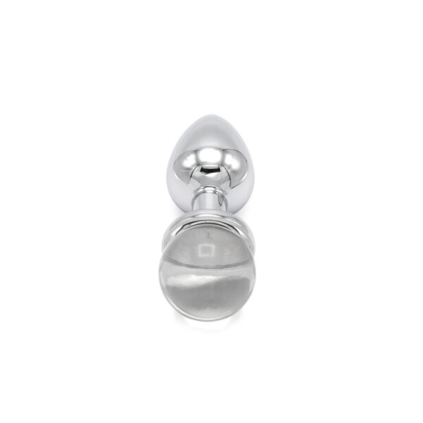 Kiotos – Metal Anal Plug With Clear Gem Ball - Image 2