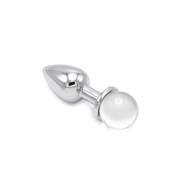 Kiotos – Metal Anal Plug With Clear Gem Ball - Image 3