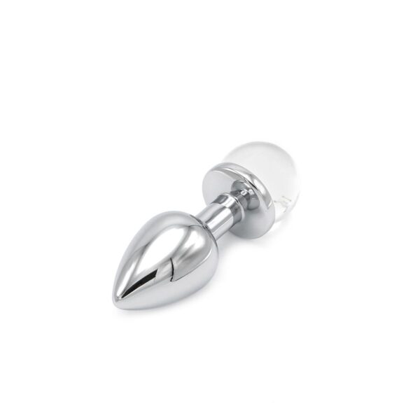 Kiotos – Metal Anal Plug With Clear Gem Ball - Image 5