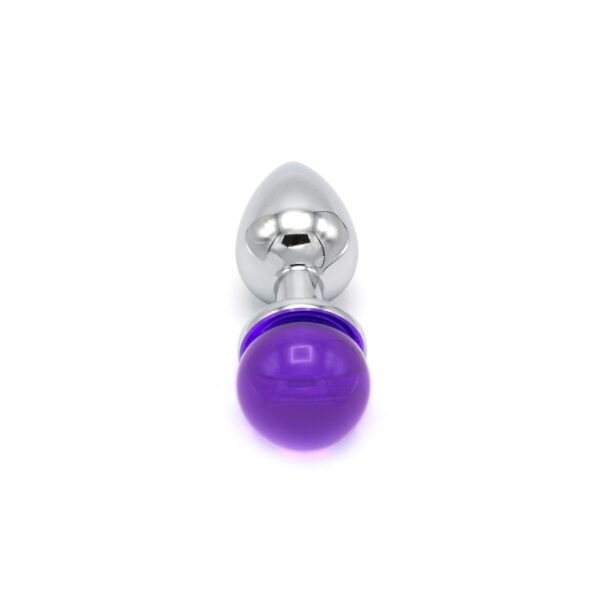 Kiotos – Metal Anal Plug With Purple Gem Ball - Image 2
