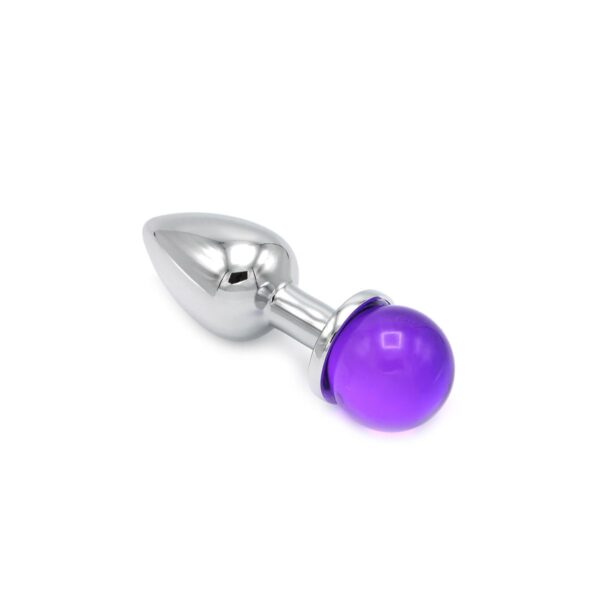 Kiotos – Metal Anal Plug With Purple Gem Ball - Image 3