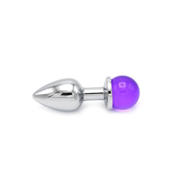 Kiotos – Metal Anal Plug With Purple Gem Ball - Image 4