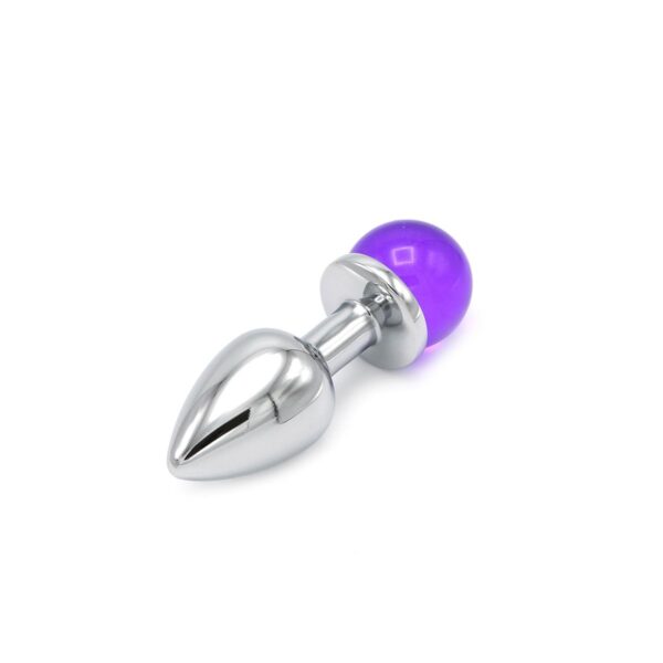 Kiotos – Metal Anal Plug With Purple Gem Ball - Image 5