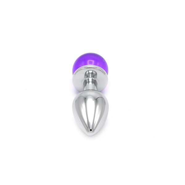 Kiotos – Metal Anal Plug With Purple Gem Ball - Image 6