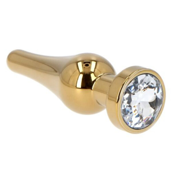 Fetish Art – Ace of Spades Gold Clear Jewelled Butt Plug – Small