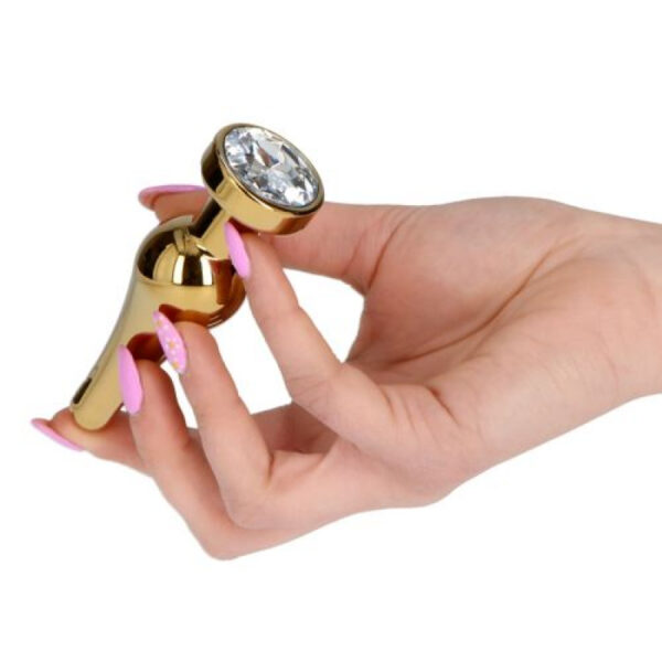 Fetish Art – Ace of Spades Gold Clear Jewelled Butt Plug – Small - Image 6