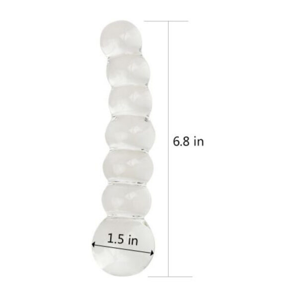 Lovetoy Glass Romance Clear 6.8 Inch Anal Glass Dildo - Image 3