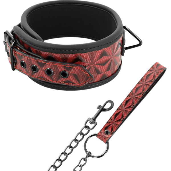 Beg Me - Red Edition Vegan Leather Choker With Chain