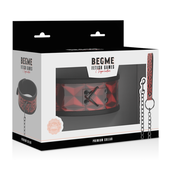 Beg Me - Red Edition Vegan Leather Choker With Chain - Image 6