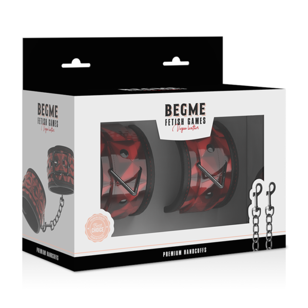 Beg Me - Red Edition Vegan Leather Hand Cuffs - Image 7
