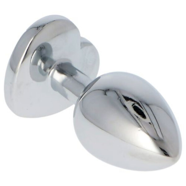 Fetish Art – Bejewelled Silver Pink Heart Jewelled Butt Plug – Medium - Image 6