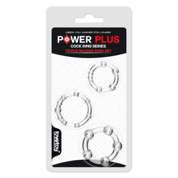 Power Plus - Triple Beaded Cock Ring Set