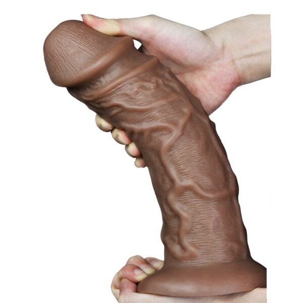Love Toy - Realistic Chubby Brown Vibrating 10.5 Inch Dildo - Image 3