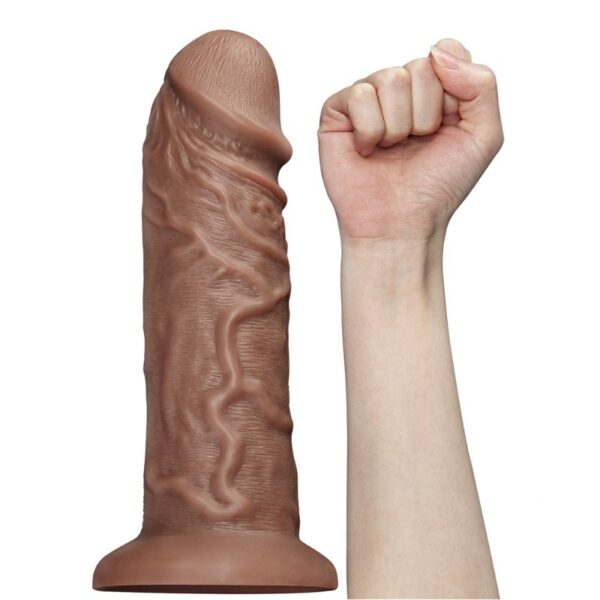 Love Toy - Realistic Chubby Brown Vibrating 10.5 Inch Dildo - Image 4