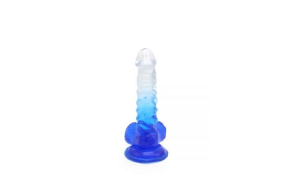 Kiotos – Crystal Jelly Blue Ripple Suction Cup Ballsy 7.2 Inch Dildo - Image 4