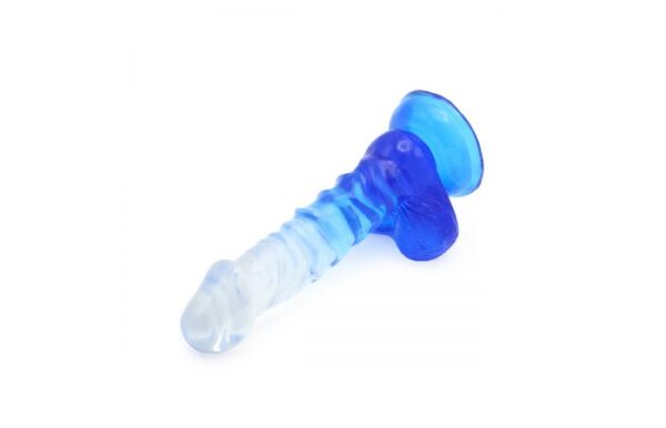 Kiotos – Crystal Jelly Blue Ripple Suction Cup Ballsy 7.2 Inch Dildo - Image 5