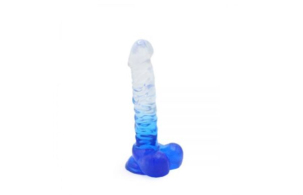 Kiotos – Crystal Jelly Blue Ripple Suction Cup Ballsy 8.8 Inch Dildo - Image 2