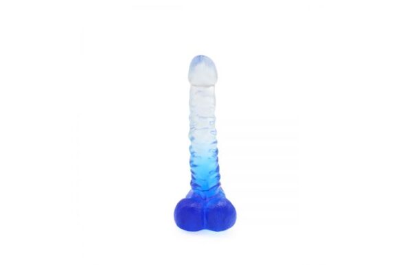 Kiotos – Crystal Jelly Blue Ripple Suction Cup Ballsy 8.8 Inch Dildo - Image 4