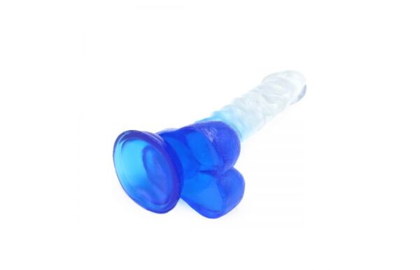 Kiotos – Crystal Jelly Blue Ripple Suction Cup Ballsy 8.8 Inch Dildo - Image 7