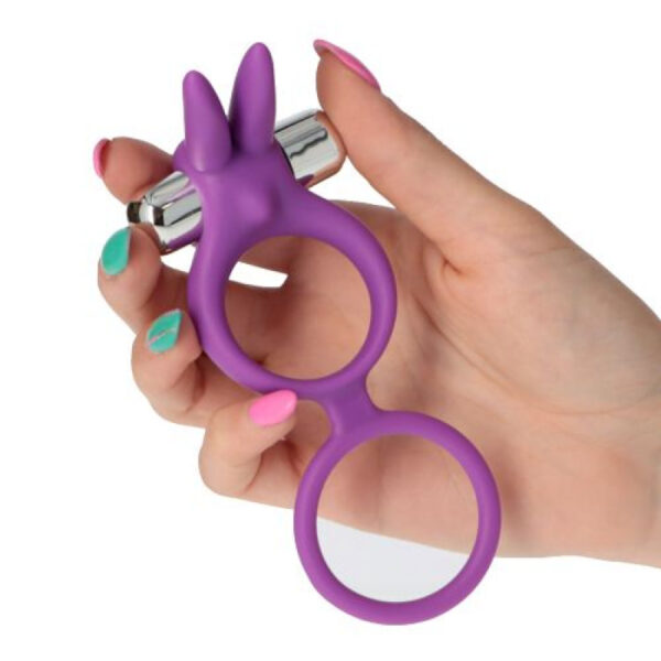 Toyz4Lovers - Stretchy Vibrating Rabbit Dual Cockring Purple - Image 3