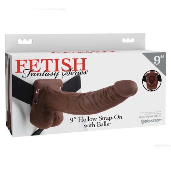 Fetish Fantasy - 9 Inch Hollow Strap-On With Balls Brown