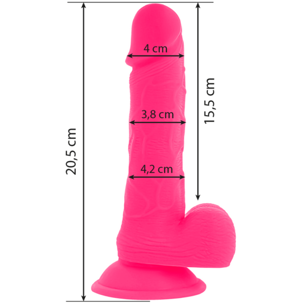Diversia - 8 Inch Flexible Vibrating Dildo - Pink - Image 7