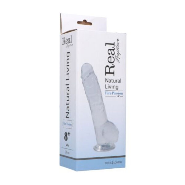 Real Rapture - Clear Passion 8 Inch Dildo With Balls - Image 4