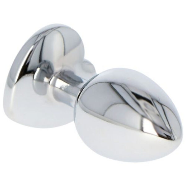 Silver & Red Heart Jeweled Butt Plug & Red Bullet Vibe Small - Image 4