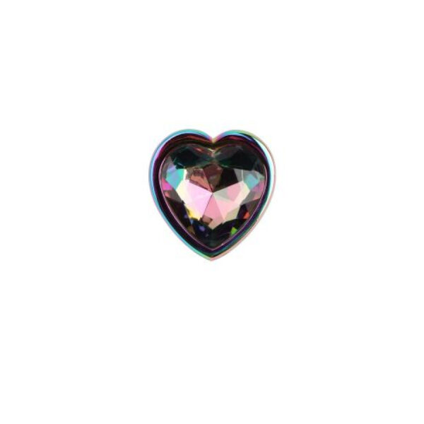 Chisa - Rainbow Metal Heart Jewelled Butt Plug - Image 3