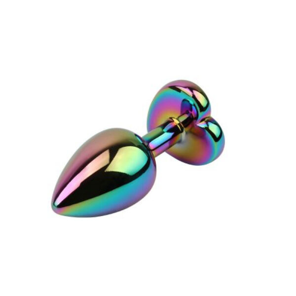 Chisa - Rainbow Metal Heart Jewelled Butt Plug - Image 2